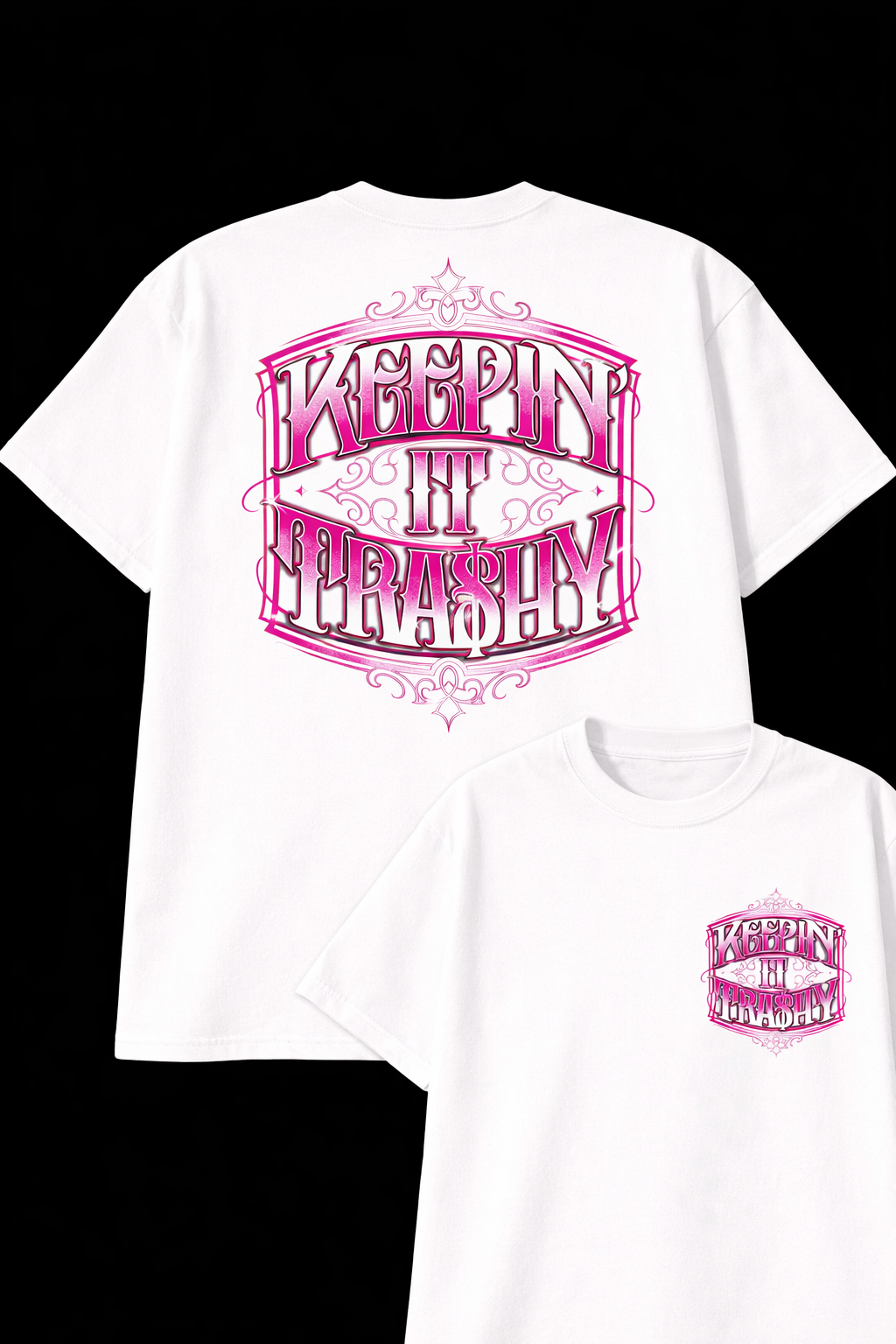 KEEPIN’ IT TRA$HY Signature Tee – Street Hustle Graphic T-Shirt