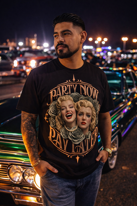 Party Now, Pay Later Tee – Vintage Glam Streetwear Shirt