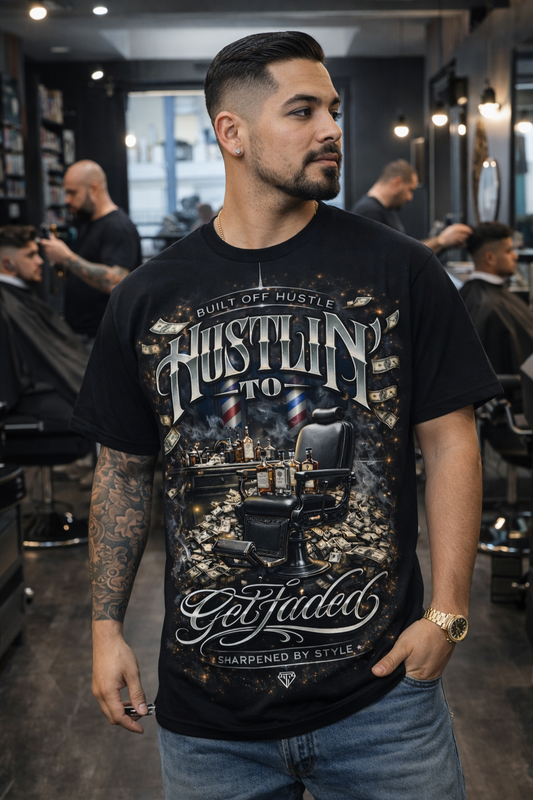 Hustlin’ To Get Faded Tee – Built Off Hustle Streetwear